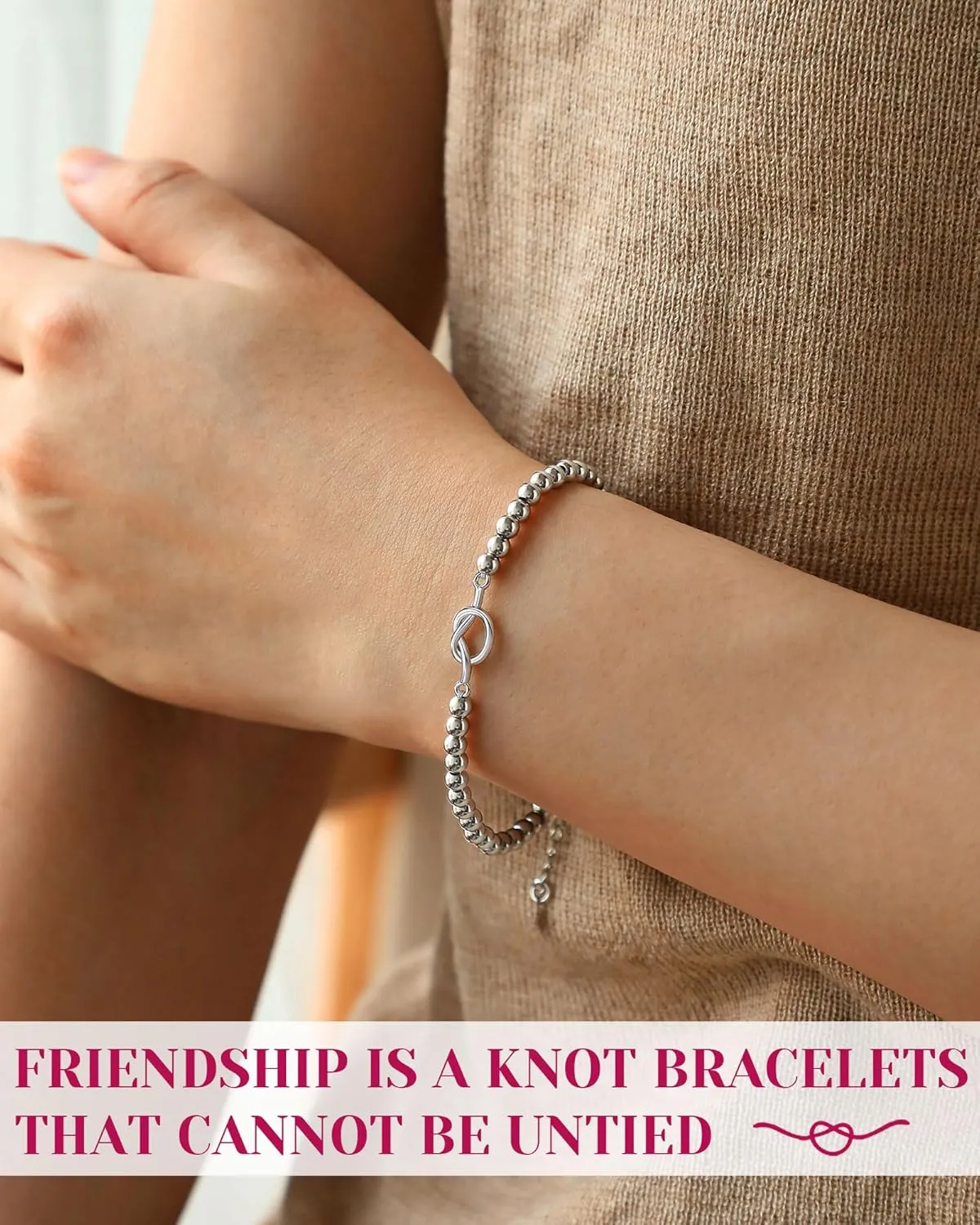 UNGENT THEM Knot Bracelet for Women Best Friend Mother Daughter Valentines Christmas Birthday Gifts