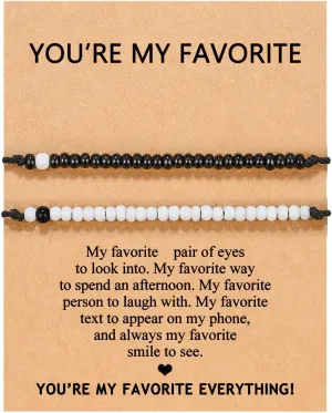 UNGENT THEM Pinky Promise Matching Bracelet for Couples Soulmate Man Distance Relationship Gifts for Women Men Him Her