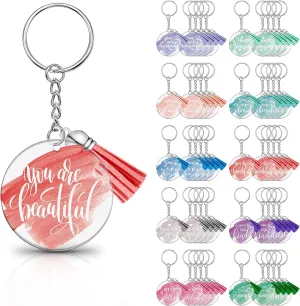 Unittype 50 Pcs Inspirational Keychains Thank You Gifts for Women Employee Appreciation Nurse Social Worker Team Teacher