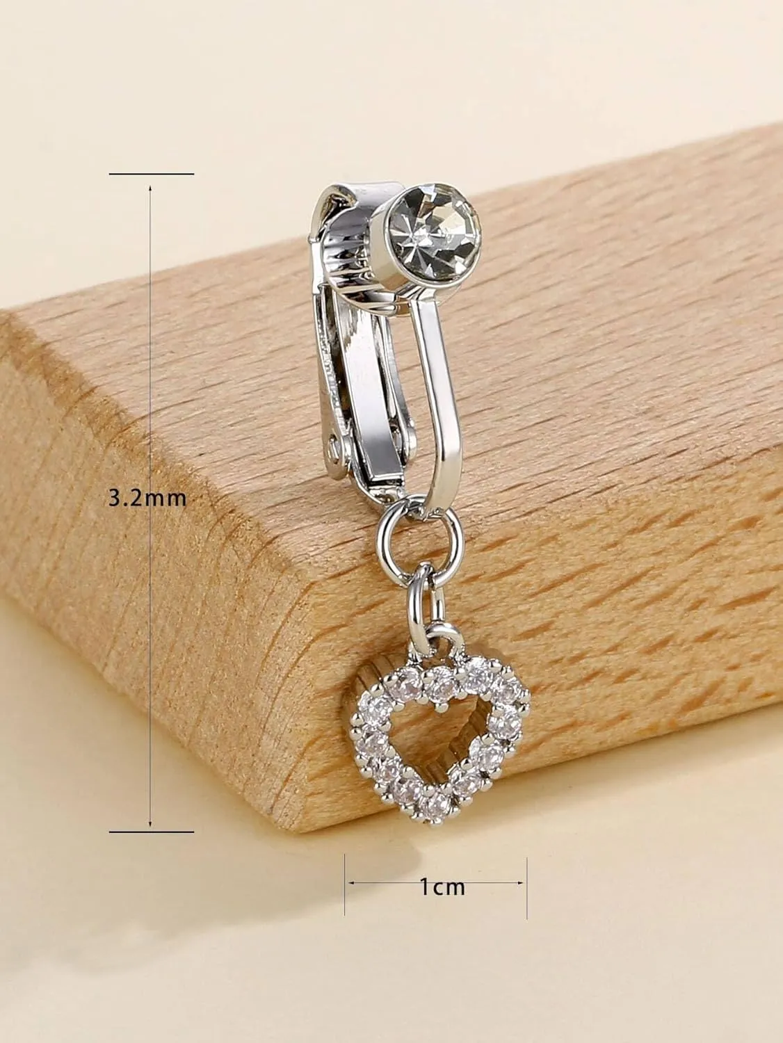 VCMART Fake Belly Piercing Fake Belly Button Piercing Clip on Belly Button Rings Surgical Stainless Steel Non Piercing Fake Belly Ring for Women