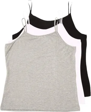 VIKIDEER 3 Pack Camisole for Women Plus Size Basic Undershirt Spaghetti Strap Cami Tank Top