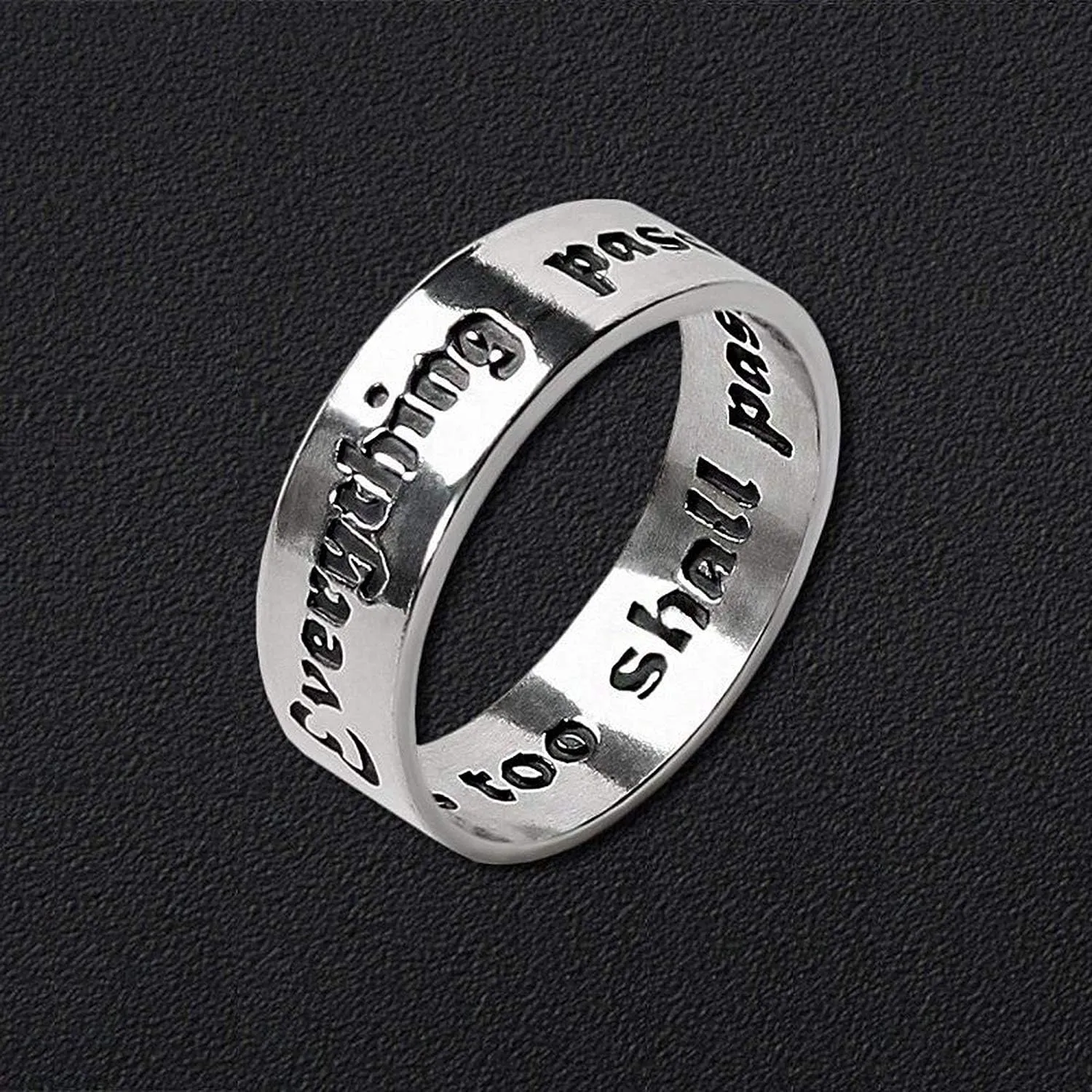 VIP bags King Solomon's Daily Sterling Silver Ring 'Everything Passes. This Too Shall Pass'