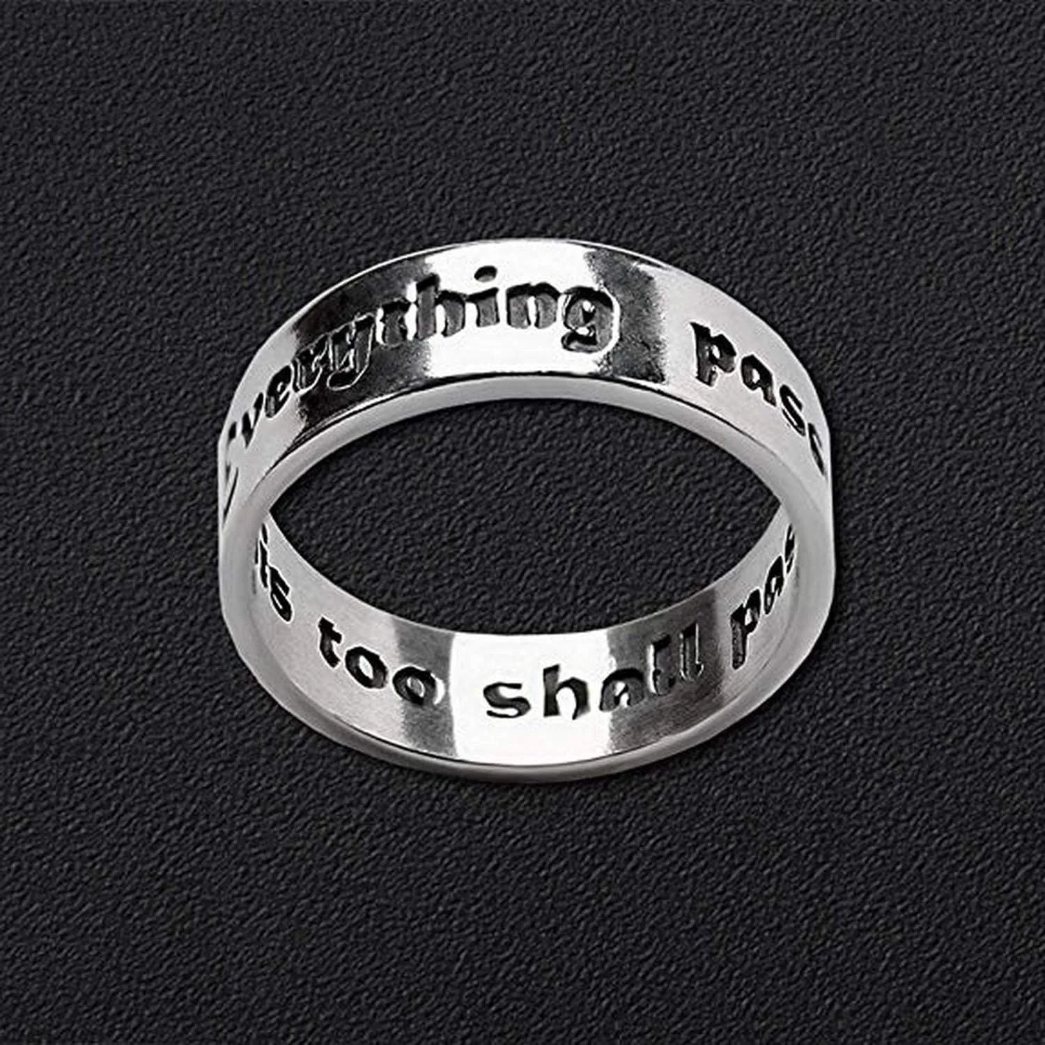 VIP bags King Solomon's Daily Sterling Silver Ring 'Everything Passes. This Too Shall Pass'