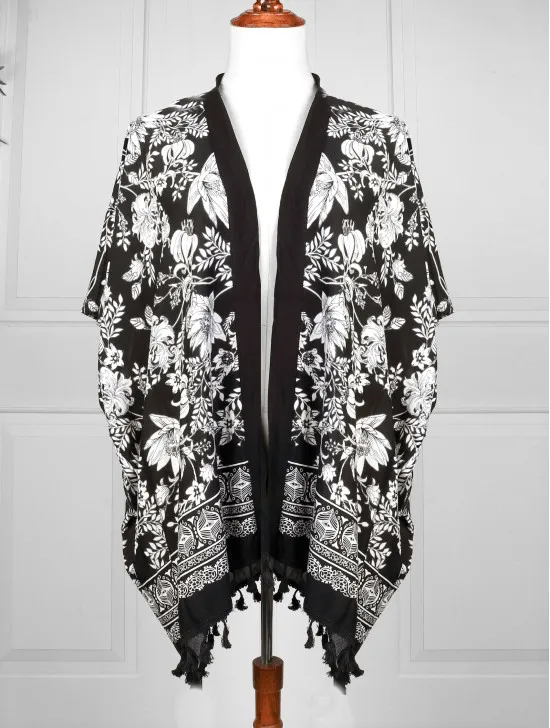 White Patterned Kimono