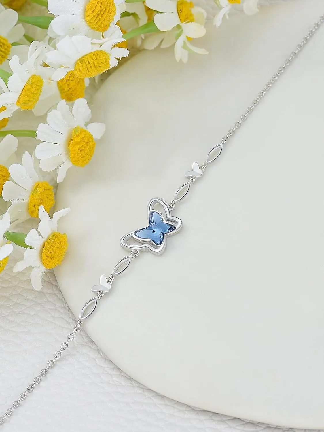 WINNICACA Sterling Silver Bracelet Dragonfly/Butterfly/Ladybug/Four Leaf Clover Celtic Bracelets Adjustable Jewelry Christmas Birthday Gifts for Women