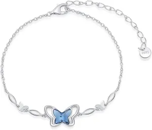 WINNICACA Sterling Silver Bracelet Dragonfly/Butterfly/Ladybug/Four Leaf Clover Celtic Bracelets Adjustable Jewelry Christmas Birthday Gifts for Women
