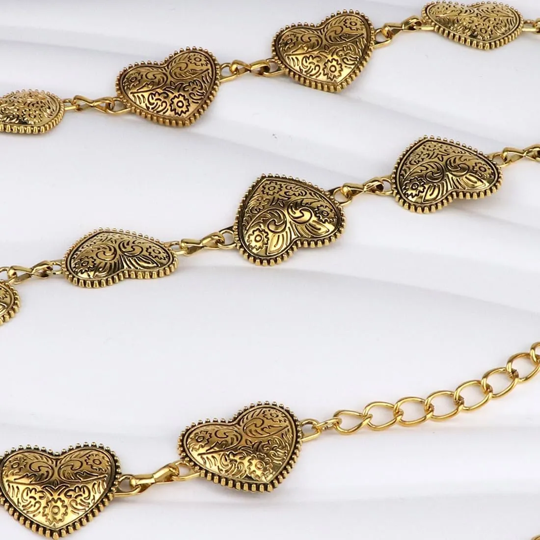 Women Concho Chain Belt Western Cowgirl Waist Chain Adjustable Metal Link