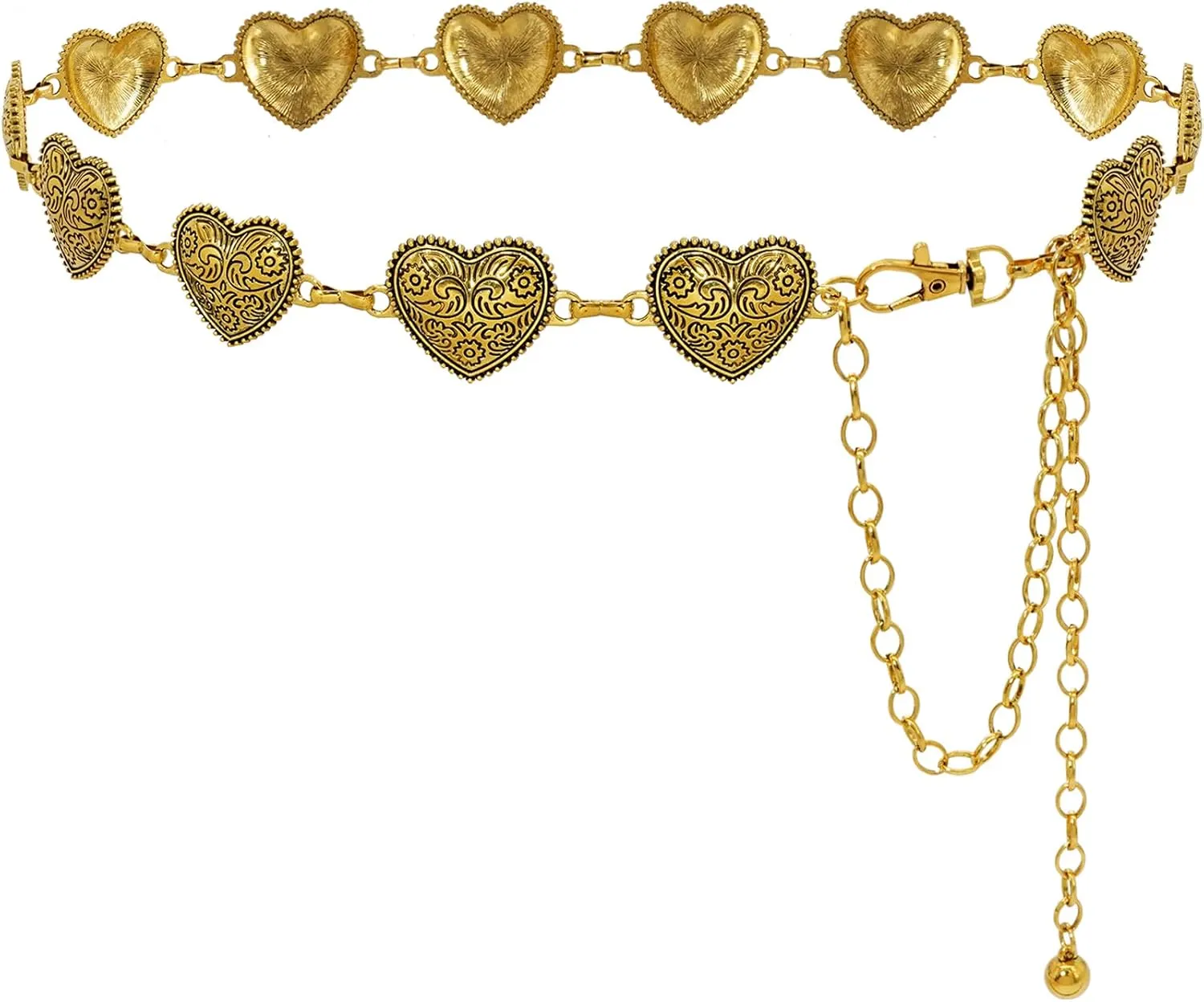 Women Concho Chain Belt Western Cowgirl Waist Chain Adjustable Metal Link
