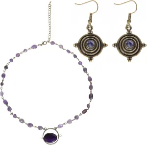 Women Costume Accessory Necklace And Drop Earrings Halloween Dress Up Jewelry Set