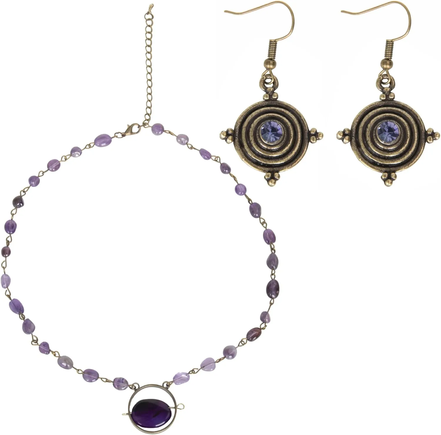 Women Costume Accessory Necklace And Drop Earrings Halloween Dress Up Jewelry Set