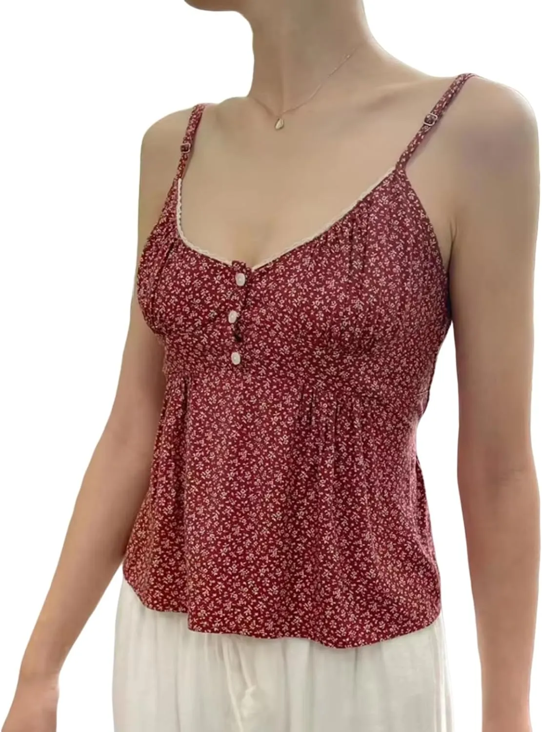 Women Vintage Peplum Tank Tops Spaghetti Straps Lace Trim Y2k Camisole Fairy Grunge Cami Shirts Aesthetic Clothes