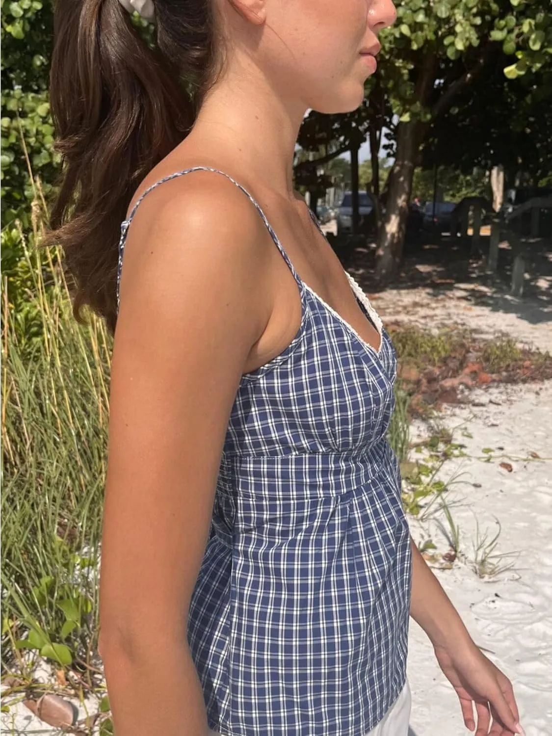 Women Vintage Peplum Tank Tops Spaghetti Straps Lace Trim Y2k Camisole Fairy Grunge Cami Shirts Aesthetic Clothes
