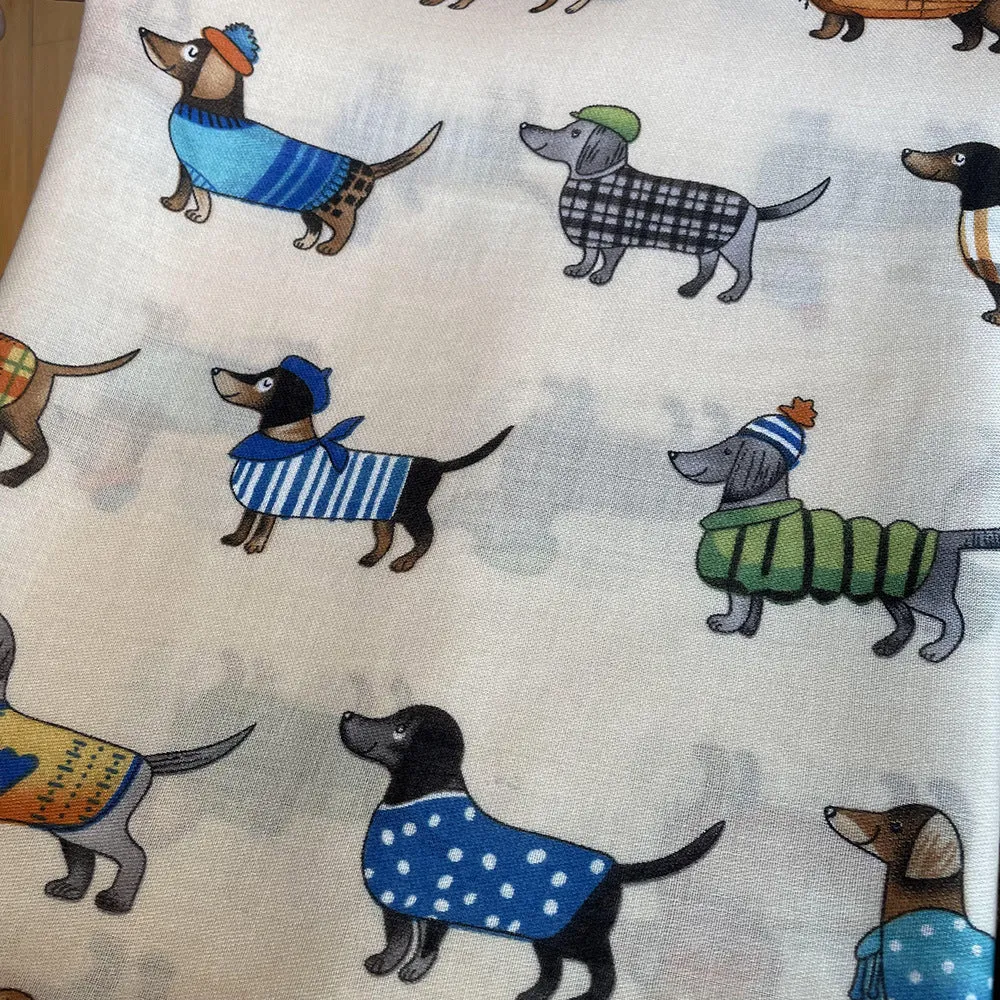 Women's Artistic Travel Shawl Daschund Dog Pattern Warm Long Scarf