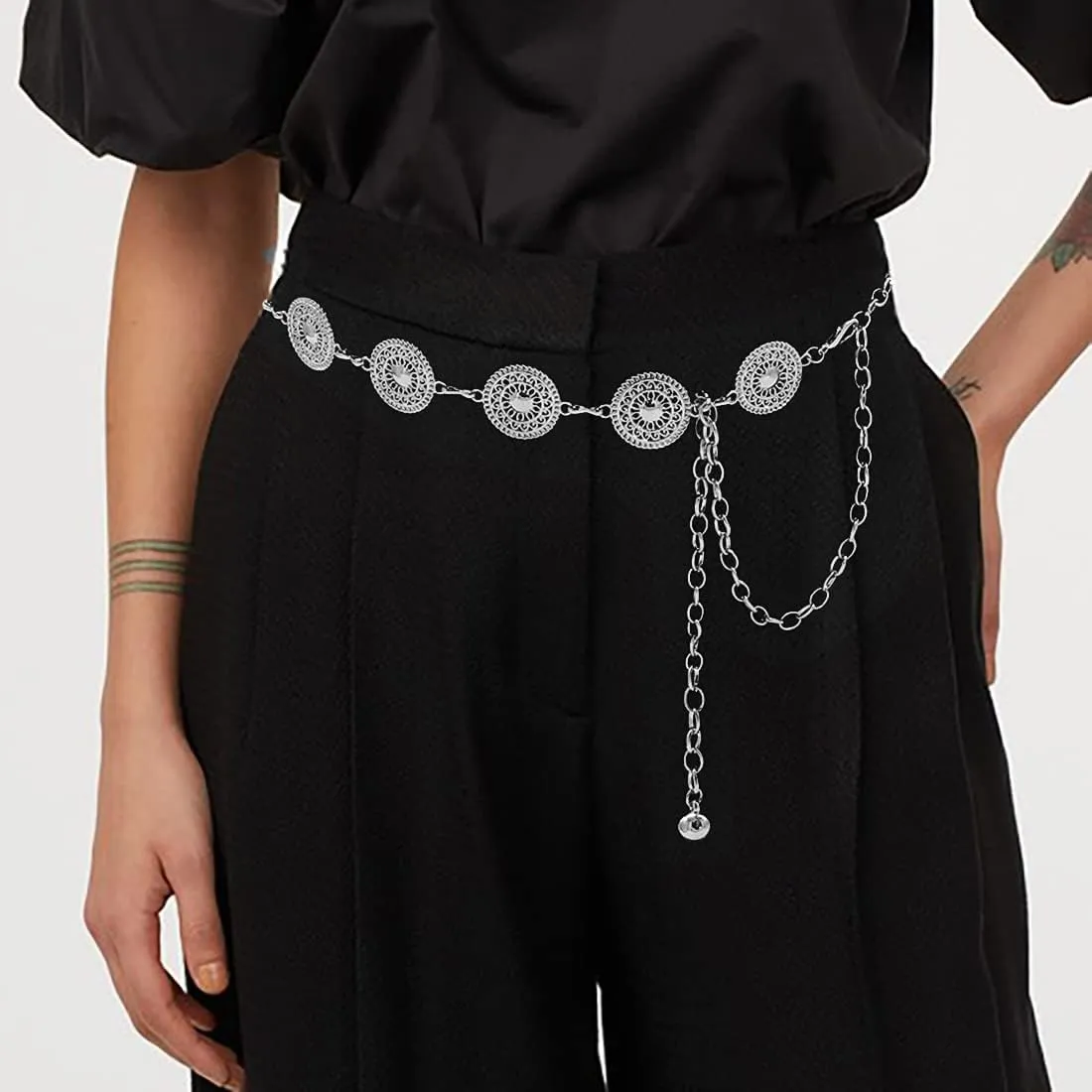 Women's Chain Belt Metal Waist Belt Chunky Belly Link Belt
