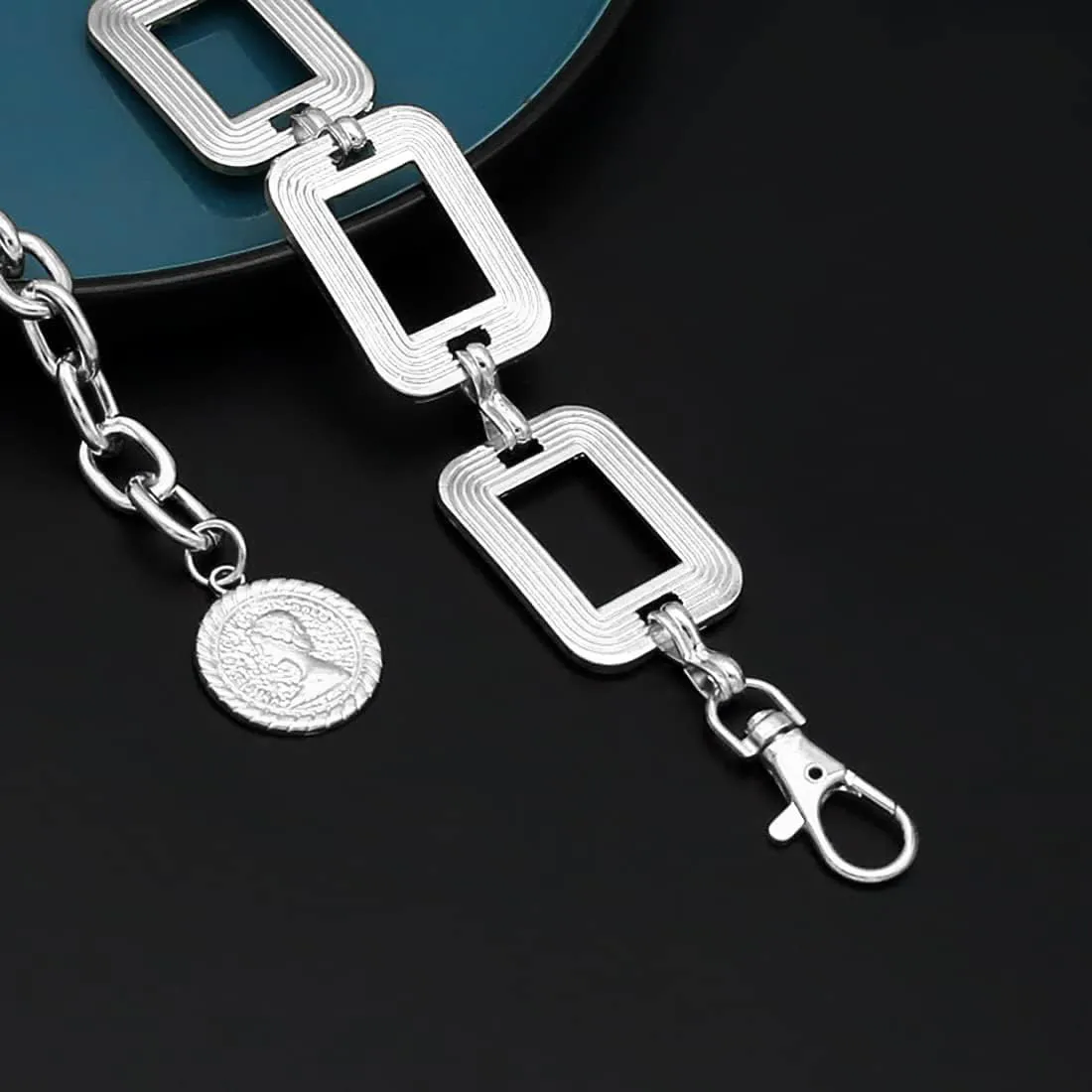 Women's Chain Belt Metal Waist Belt Chunky Belly Link Belt