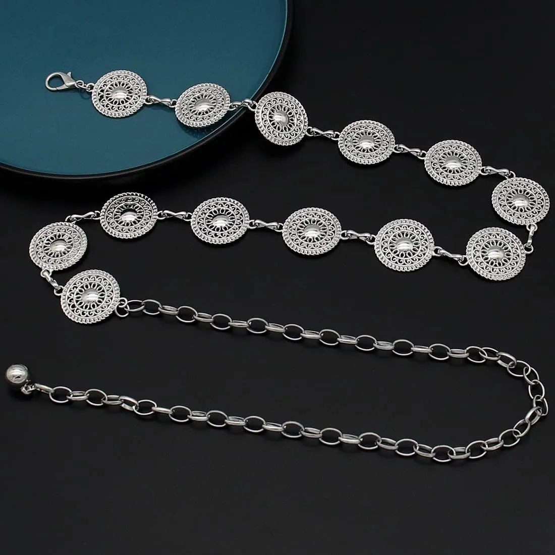 Women's Chain Belt Metal Waist Belt Chunky Belly Link Belt