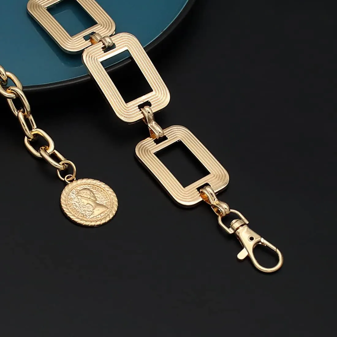 Women's Chain Belt Metal Waist Belt Chunky Belly Link Belt