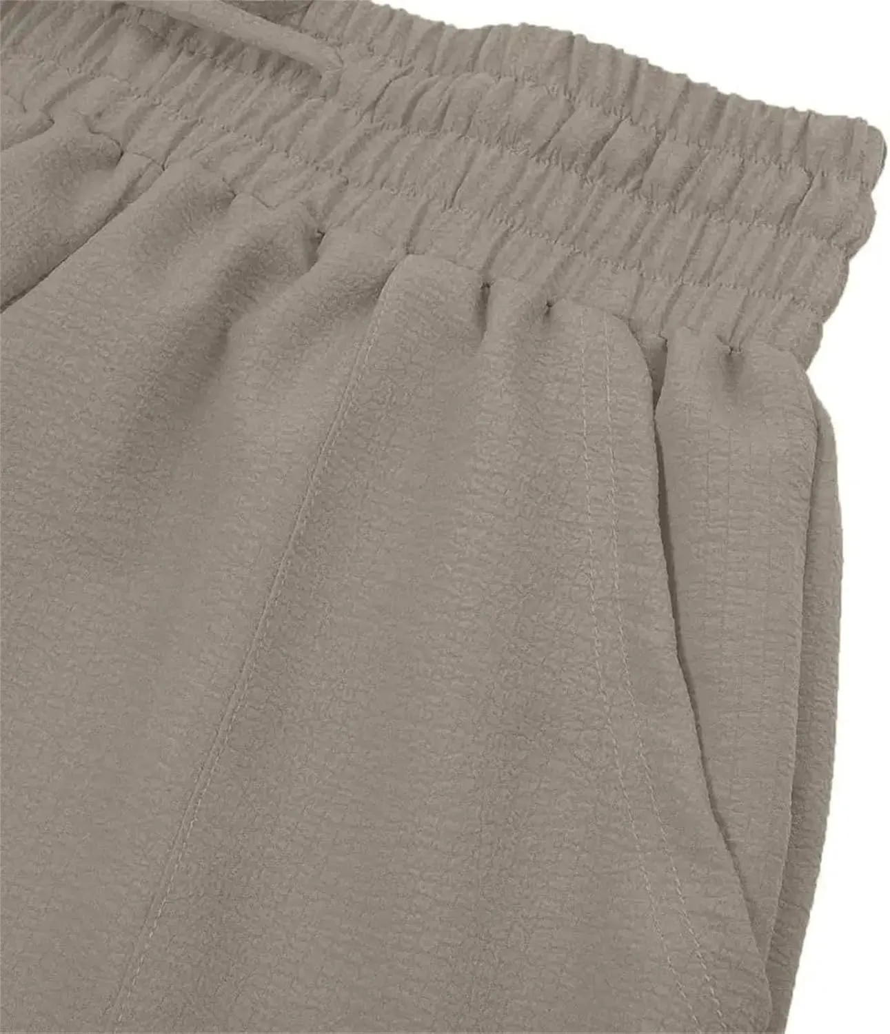 Womens Harem Pants Summer Casual Vintage Cotton Linen Pants Elastic Waist Wide Leg Fashion Loose Pockets Female Trousers