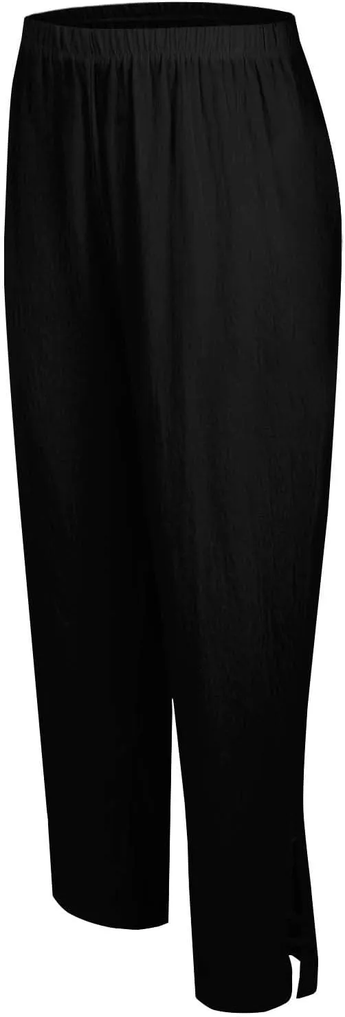 Womens Linen Pants Wide Leg Elastic High Waisted Palazzo Pants 2025 Summer Boho Floral Flowy Beach Trousers with Pockets
