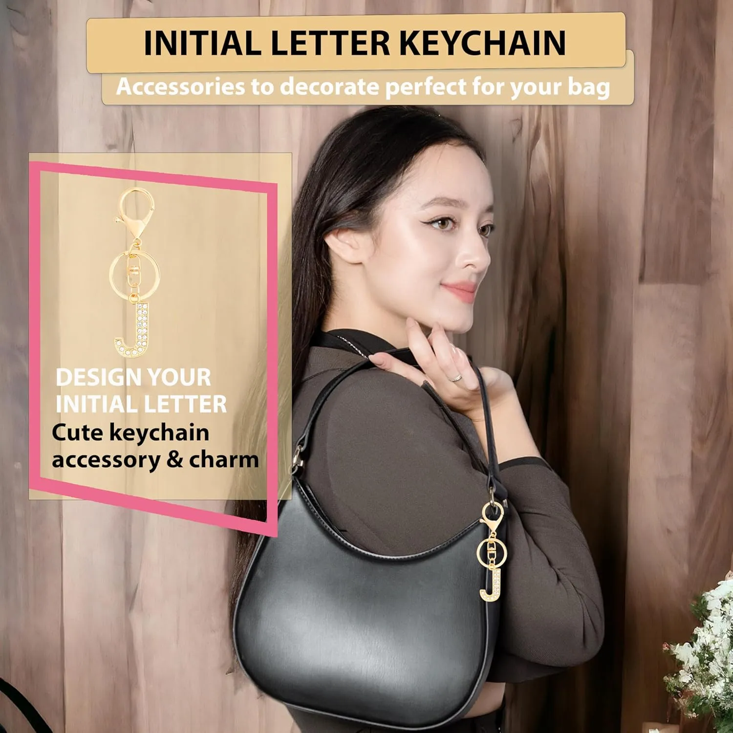 Wrist Keychain Bracelet Initial Letter Keychain Set, Silicone Bead Key Ring Keychain, Gifts Keychains for Women