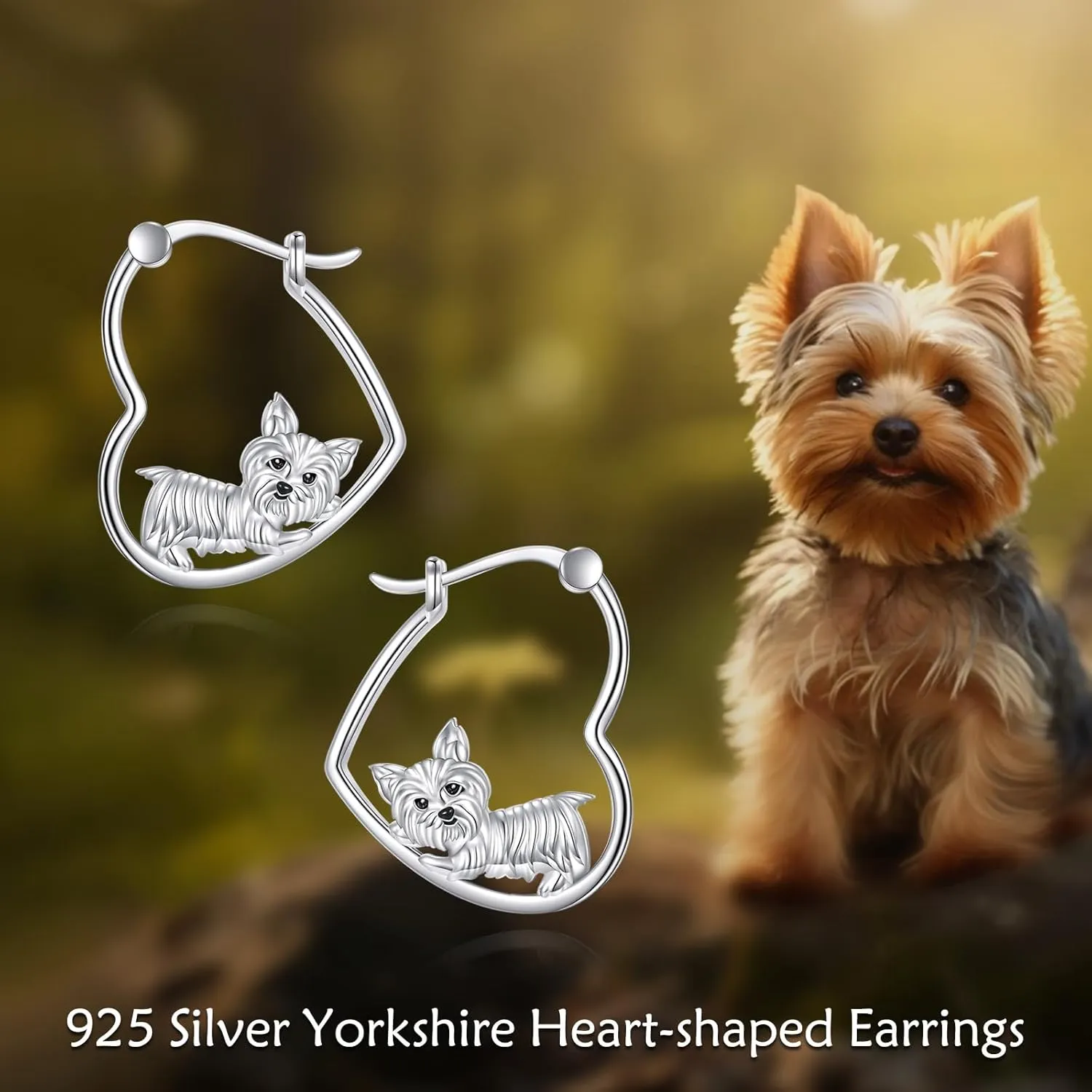 YFN Animal Earrings Sterling Silver Animal Heart Hoop Dangle Earrings Cute Jewelry Gifts for Women