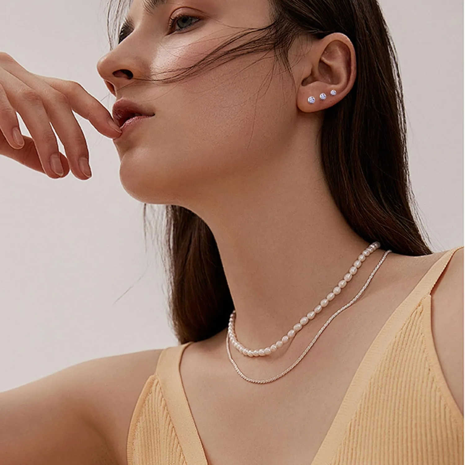 ZDE Titanium Women Flatback Earrings for Women Crystal Stud Earrings Flat Back Earrings Hypoallergenic Cartilage Flatback Earring Tragus Helix Tragus Conch Piercing 3mm-5mm