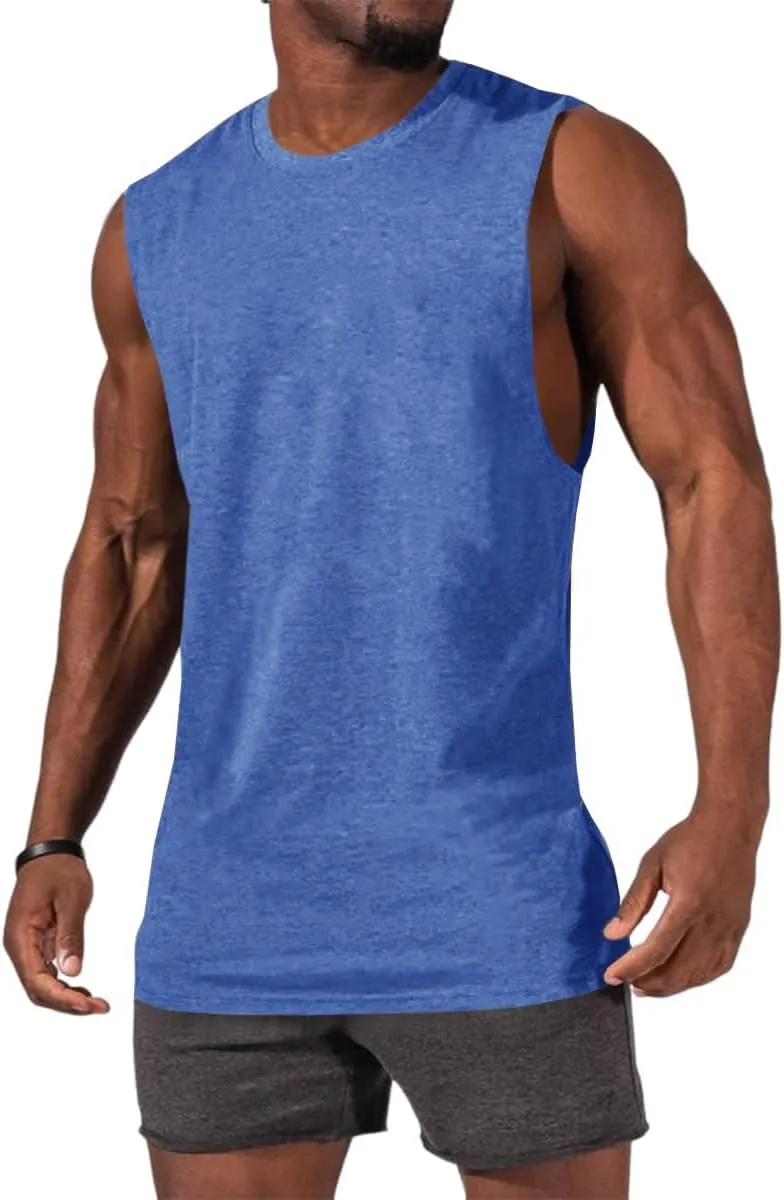 ZIWOCH Men's Sleeveless Tank Tops Crewneck Solid Loose Fit Shirt