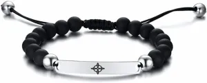 ZKXXJ Witches Knot Bracelet for Women Men Celtic Knot Link Bracelets Stainless Steel Black White Onyx Stone Witchcraft Geometric Protection Amulet Jewelry Gifts for Him Her,Adjustable